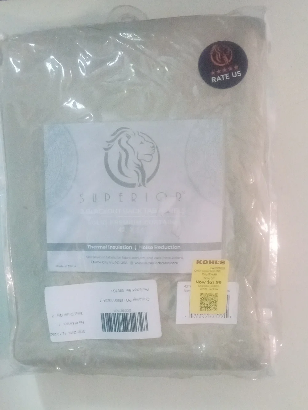 2 Superior Thermal Insulated Curtain Panels 42 X 84